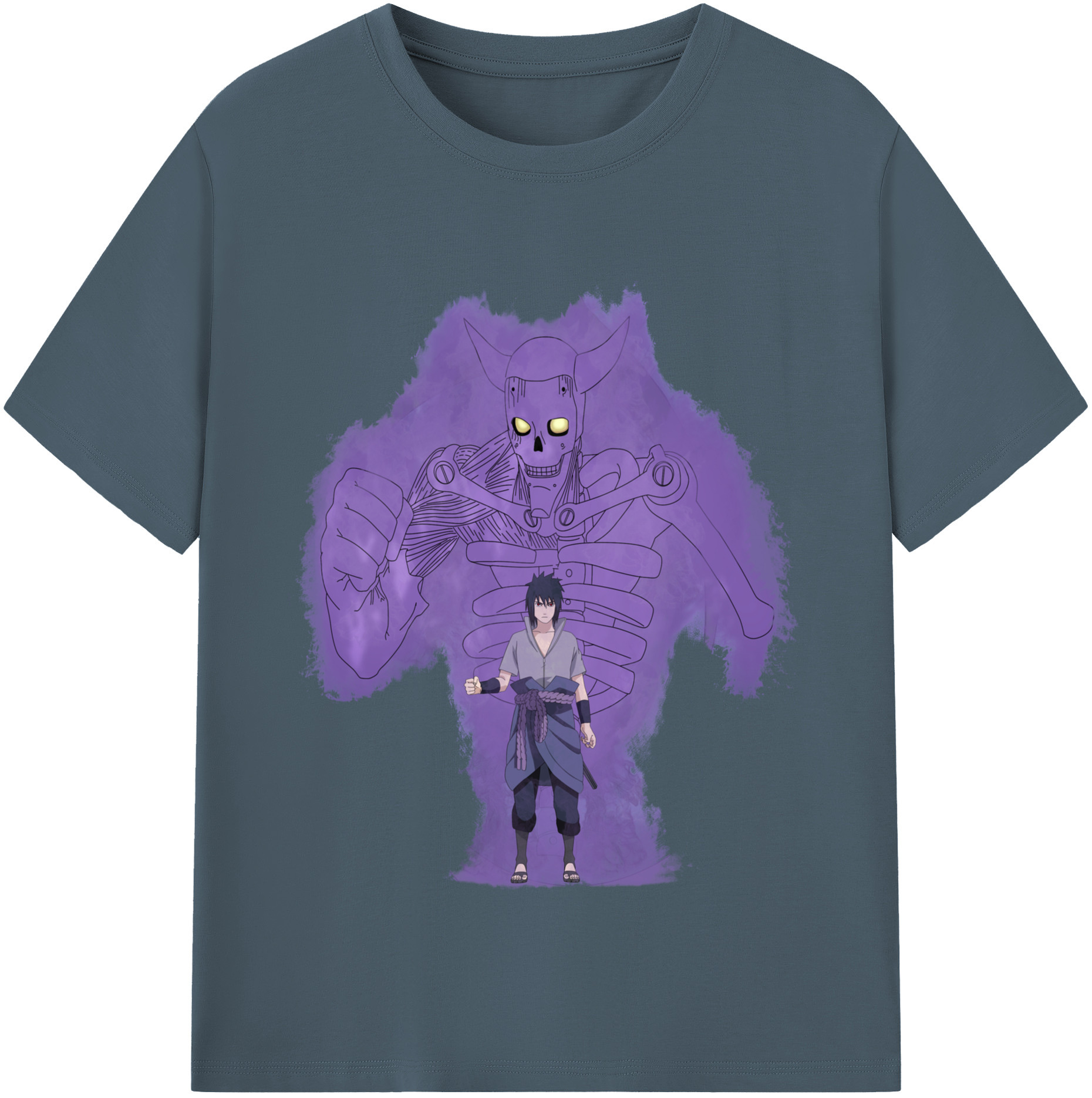 （画像用） NARUTO -ナルト- うちは サスケ Uchiha Sasuke 綿100％半袖Tシャツ（フロントプリント）